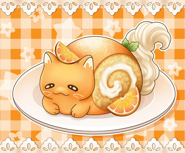 Orange Swiss Roll Cat